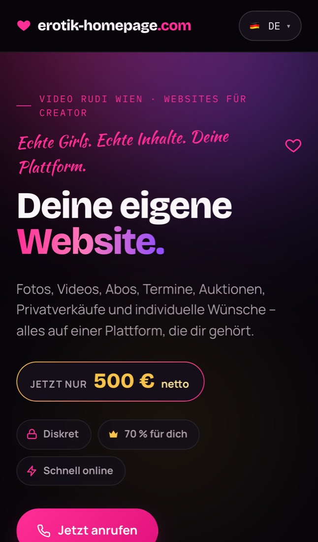 Website erotik-homepage.com am Handy
